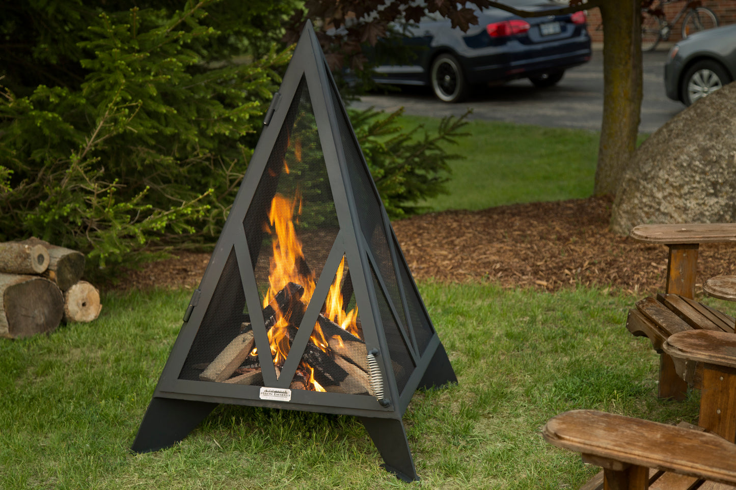 Iron Embers - Pyramid Outdoor Fireplace
