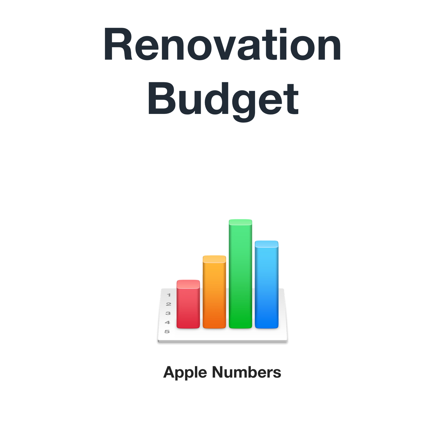 Renovation Budget Workbook (Apple Numbers format)