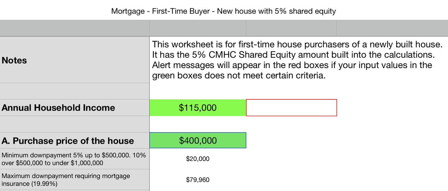 Downpayment & Mortgage (Apple Numbers format)